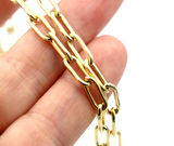 Handmade Heavy 9ct Yellow, Rose or White Gold Paper Clip Paperclip Chain Necklace