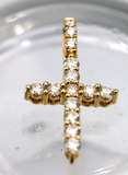 0.699cts Genuine 18ct 750 Yellow Gold Round Diamond Cross Pendant -Free post