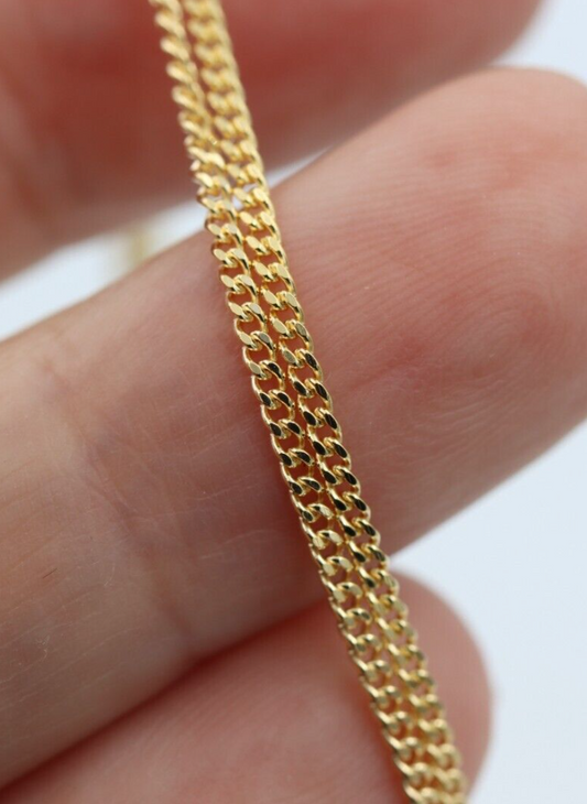 Genuine 9ct Yellow Gold Curb Necklace / Chain 2.7gms 45cm *Free express post