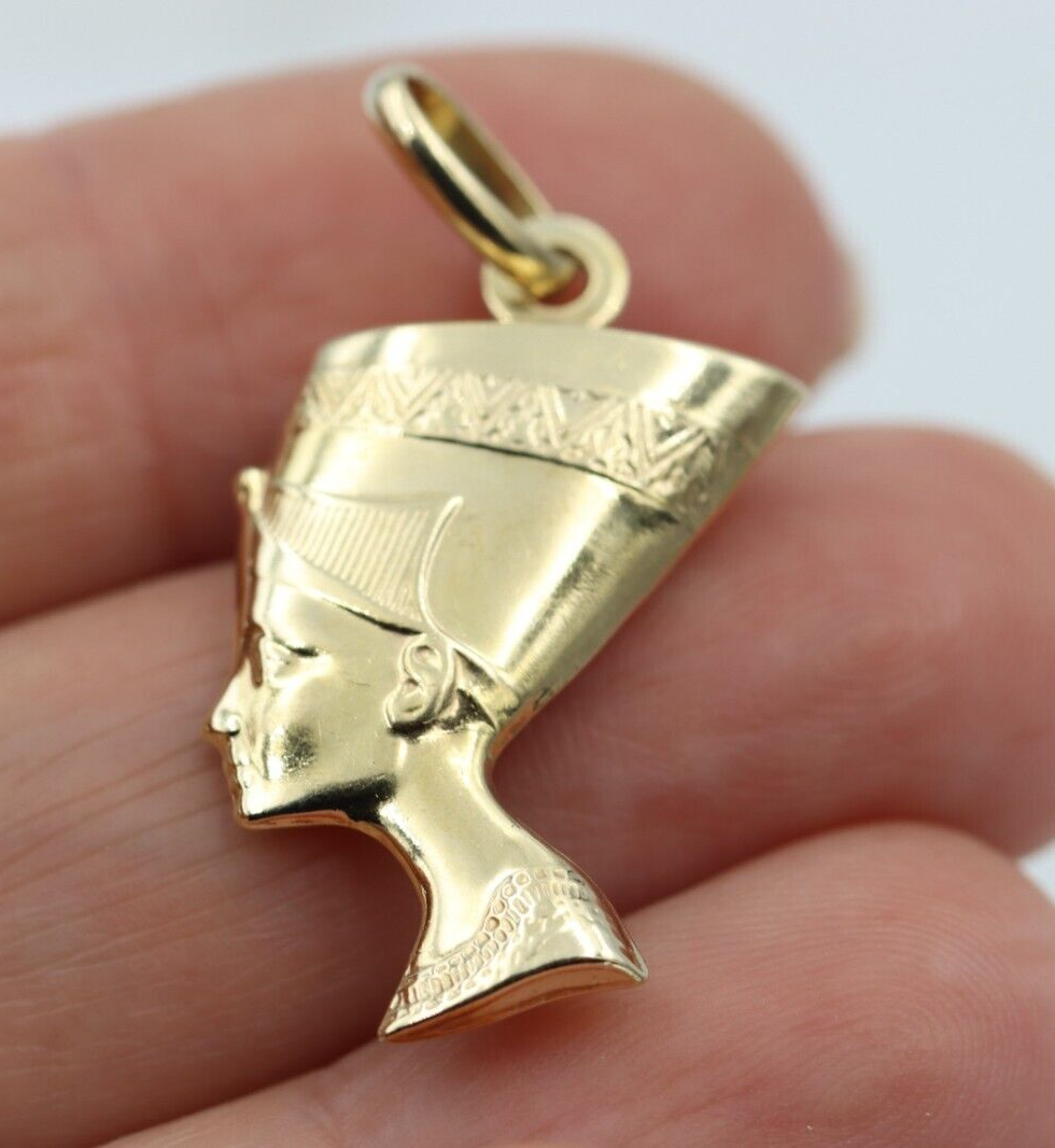 Kaedesigns, Genuine 9K Yellow Gold Hollow 3D Egyptian Nefertiti Charm