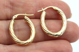 Kaedesigns New Oval 9ct Yellow Gold Lightweight Hollow Hoop Earrings *Free post