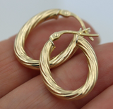 Kaedesigns New Oval 9ct Yellow Gold Lightweight Hollow Hoop Earrings *Free post