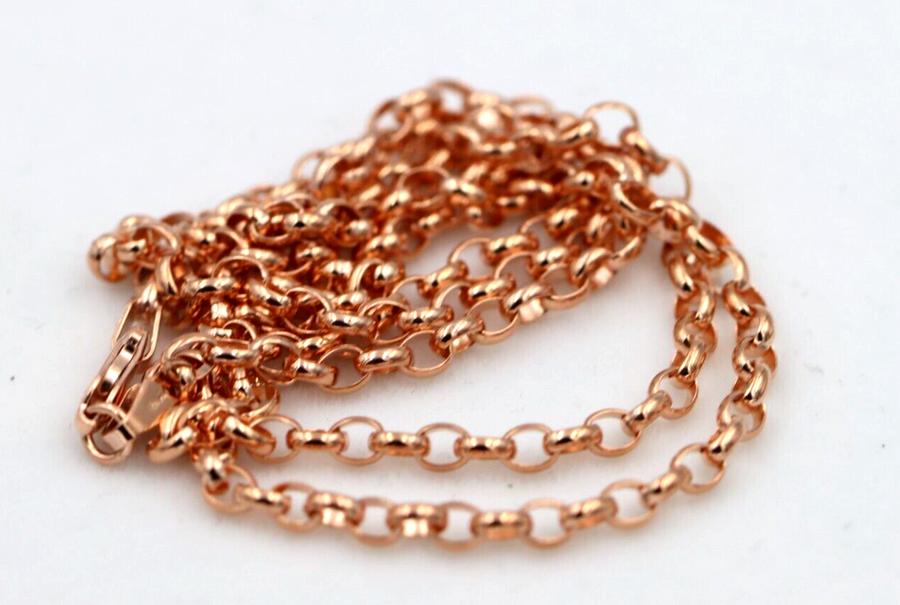 Genuine 9ct Rose or 9ct Yellow Gold Oval Belcher Chain Necklace 60cm 9ct Rose Gold