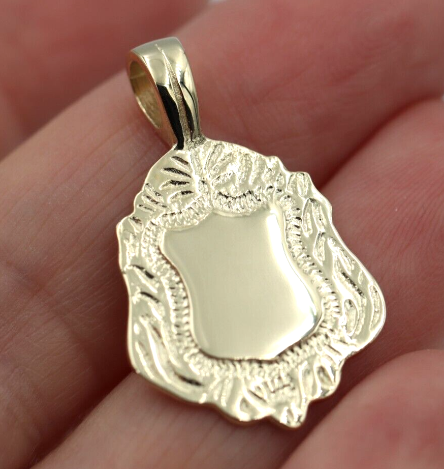 Kaedesigns New Genuine Solid 9K 9ct Yellow, Rose or White Gold Shield FOB Pendant