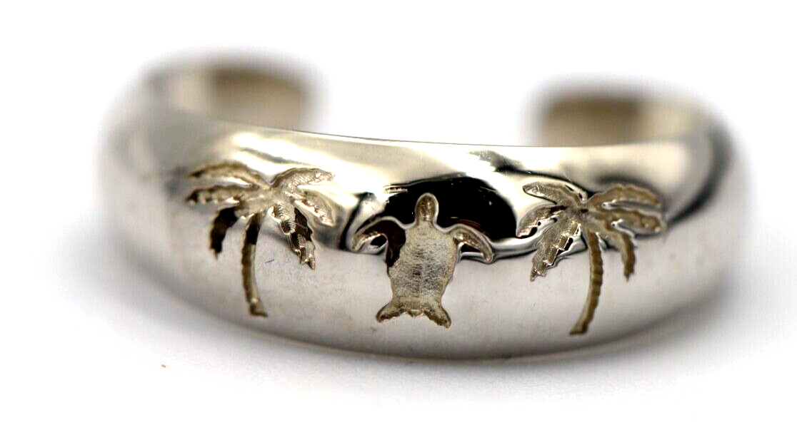 Kaedesigns New Genuine Solid 9ct 9k Yellow, Rose or White Gold Palms and Turtle Toe Ring