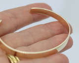 Genuine 9ct FULL SOLID 6mm Yellow, Rose or White Gold custom made CUFF or BANGLE 65mm x 50mm