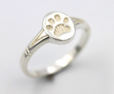 Genuine Size N Sterling Silver Dog / Animal Signet Paw Ring