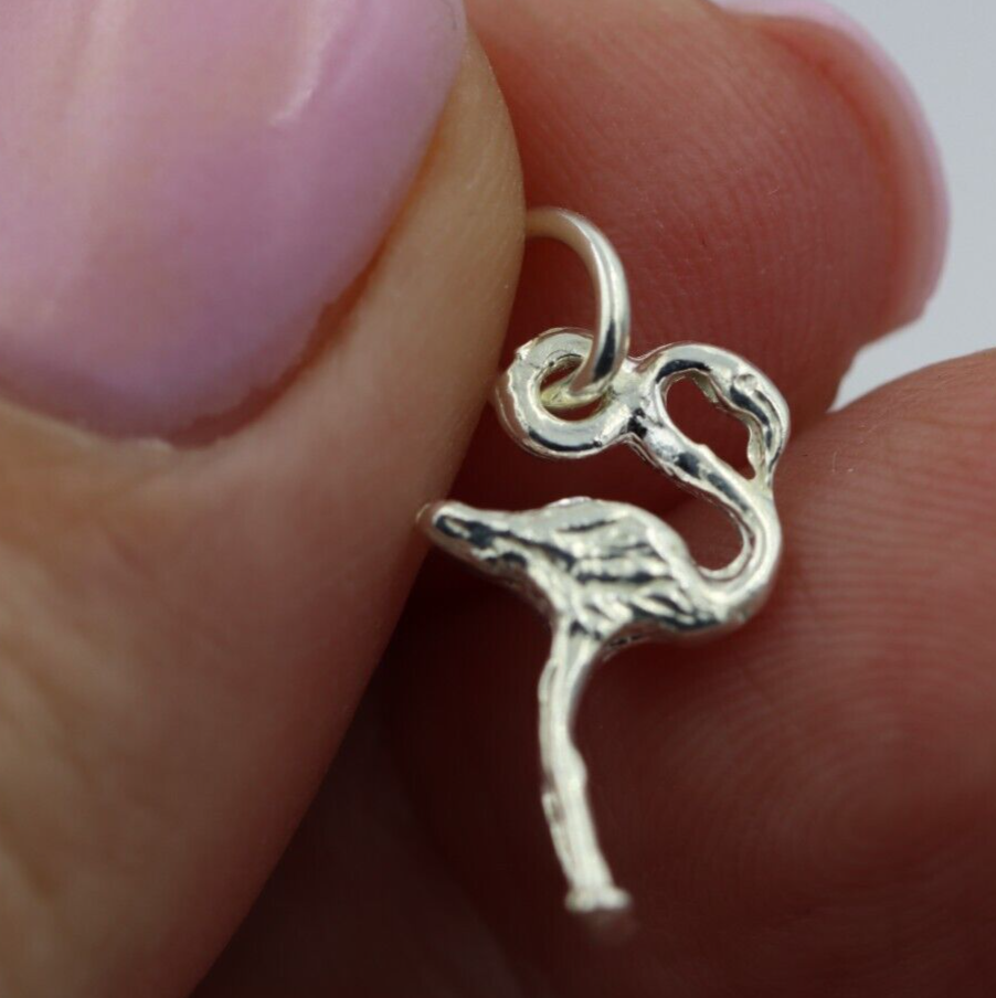 Sterling Silver Small Flamingo Pendant Or Charm