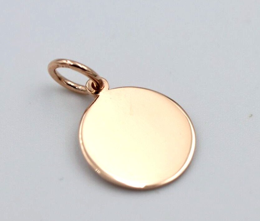 9ct 9k Genuine Solid Yellow, Rose or White Gold 12mm disc round circle pendant