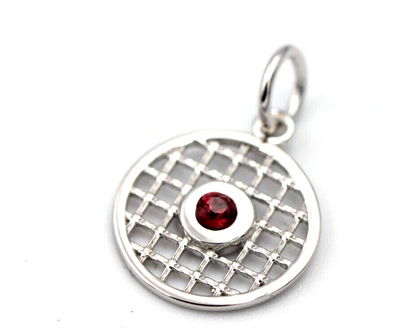 9ct Genuine Yellow, Rose or White Gold Hyderabadi Garnet 13mm Round Circle Pendant