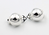 Genuine Sterling Silver 925 Half 12mm Ball Round Earrings Clip Ons -Free post
