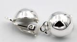 Genuine Sterling Silver 925 Half 12mm Ball Round Earrings Clip Ons -Free post