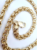 Genuine 9ct Yellow Gold Handmade Solid Heavy Garibaldi Necklace Chain 60cm long