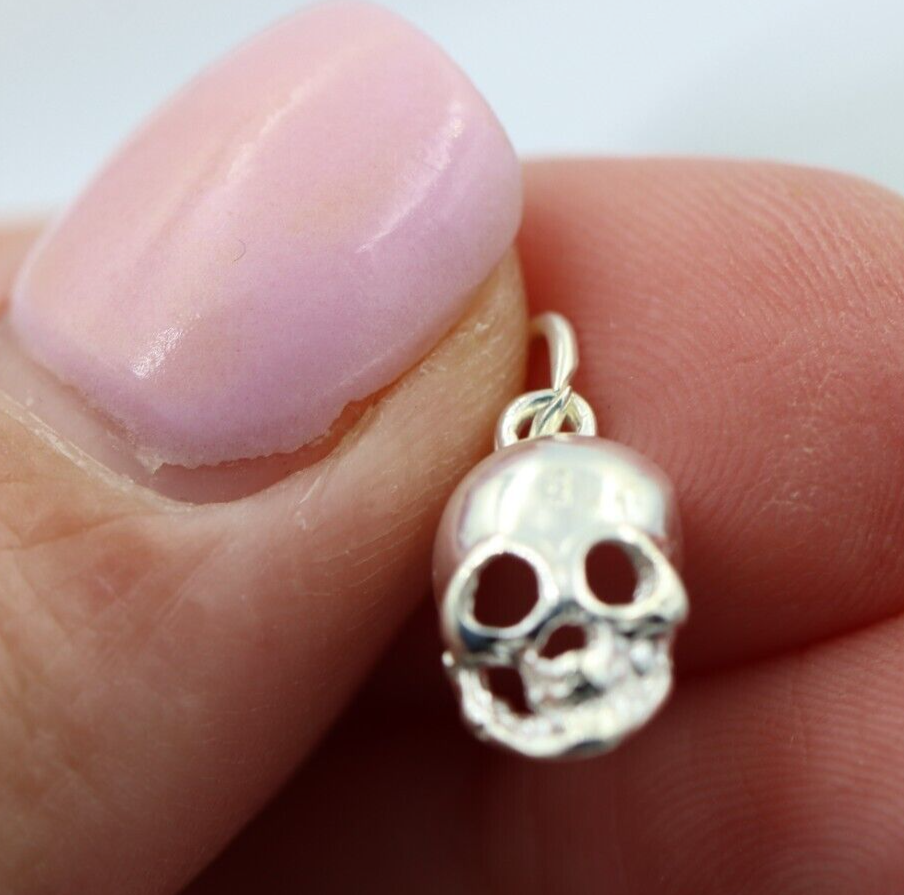 Genuine Sterling Silver 925 Skull Pendant / Charm