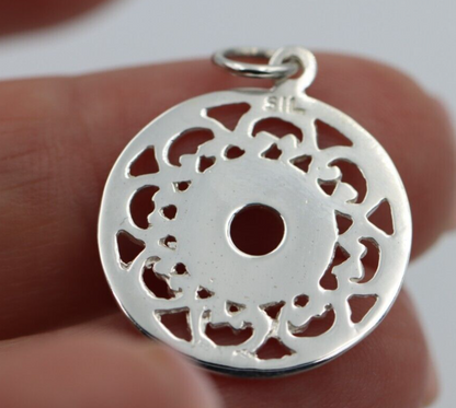 Kaedesigns, New Genuine New Sterling Silver 925 Filigree Round Pendant