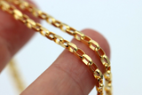 Genuine 9ct Yellow Gold Diamond Cut Oval Belcher Chain Necklace 55cm