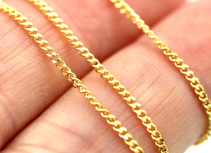 Genuine 9ct Yellow Gold Curb Necklace / Chain 2.34gms 40cm *Free express post