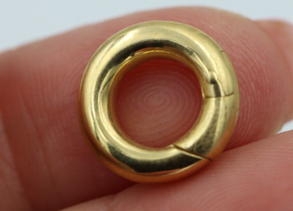 Genuine 14mm or 17mm 9ct Yellow Gold Round Spring Clasp Shortener Polished