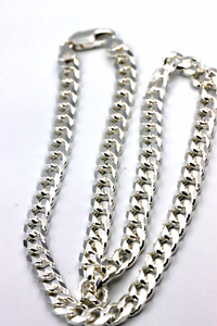 Sterling Silver Diamond Cut Heavy Kerb Curb Chain Chain Necklace