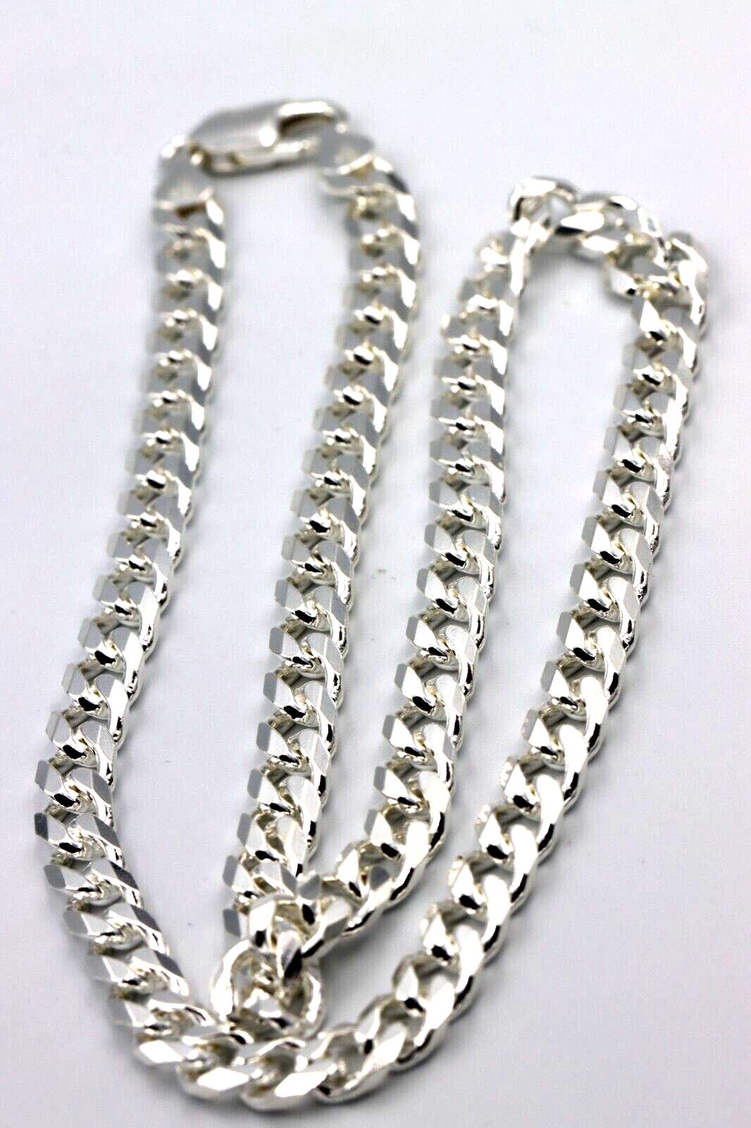 Sterling Silver Diamond Cut Heavy Kerb Curb Chain Chain Necklace 50cm 49.7gms