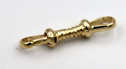 Genuine 9ct Yellow, Rose or White Gold Double Dog Clip for Albert Swivel Clasp