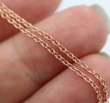 Genuine 9ct Rose Gold Belcher / Cable Chain Necklace 70cm 3.75 grams