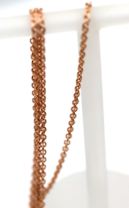 Genuine 9ct Rose Gold Belcher / Cable Chain Necklace 70cm 3.75 grams