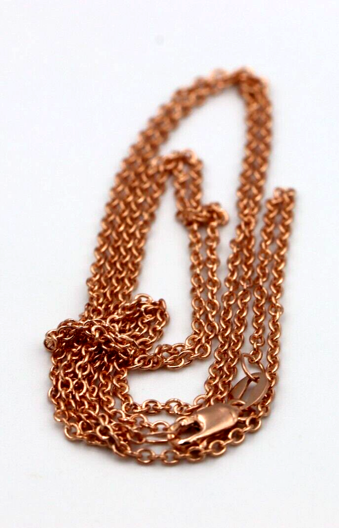 Genuine 9ct Rose Gold Belcher Cable Chain Necklace 70cm 3.75