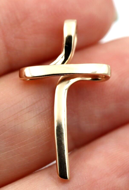 Kaedesigns New Small / Medium Modern 9ct 375 Yellow, Rose or White Gold Cross Crucifix Pendant