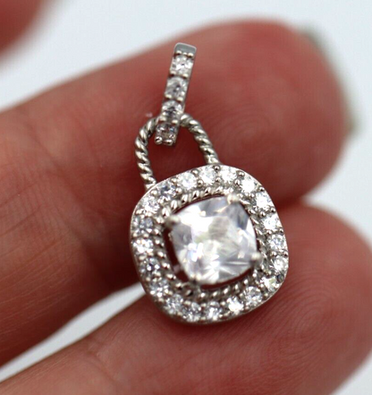 Genuine Cubic Zirconia 925 Sterling Silver Fancy Pendant