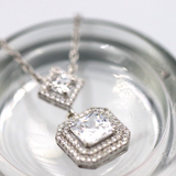 Genuine Cubic Zirconia 925 Sterling Silver Pendant + Necklace -Free express post
