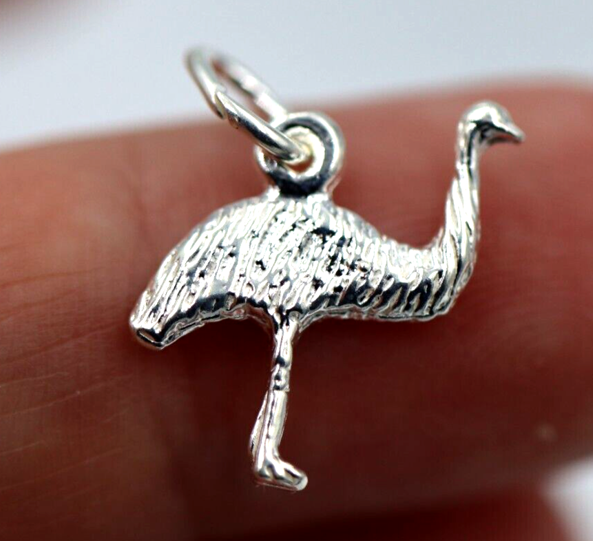 Kaedesigns New Genuine Sterling Silver 925 Emu Pendant or Charm