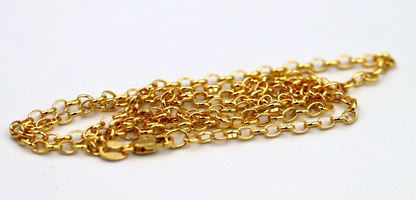 Genuine 9ct 9k Yellow Gold Oval Belcher Chain Necklace 55cm 5.7g