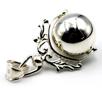 Genuine New Large Sterling Silver 16mm Ball Spinner Pendant