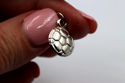 Genuine Sterling Silver 925 Soccer Ball Pendant Or Charm