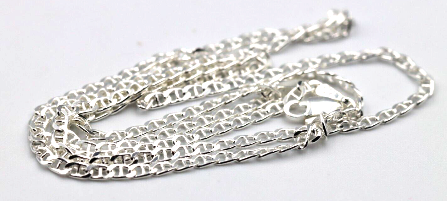 Sterling Silver 925 Bevelled Anchor Link Chain 5.1 Grams 50cm