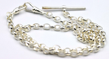 Genuine Sterling Silver 925 Antique Oval Belcher Link FOB Chain Necklace - Free post