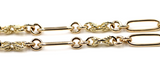 Genuine 9ct Yellow, Rose or White Gold Handmade Solid Fancy Paperclip FOB Necklace Chain 50cm