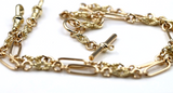 Genuine 9ct Yellow, Rose or White Gold Handmade Solid Fancy Paperclip FOB Necklace Chain 50cm