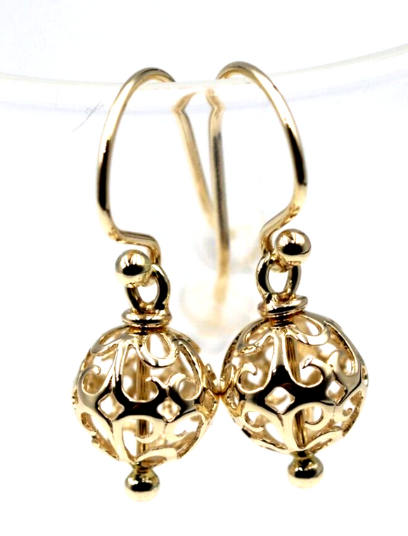 Gold euro 2025 ball drop earrings