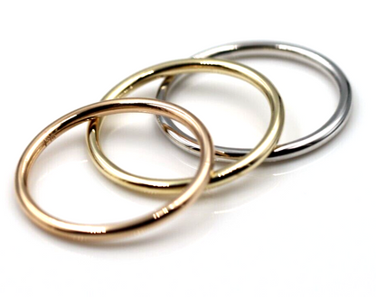 Kaedesigns, Genuine Solid Stackable Rings 9ct Yellow, White And Rose Gold Bands