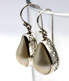 Genuine Sterling Silver Mabe Pearls Teardrop Swirl Earrings *Free express post