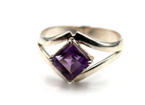 Size Q Sterling Silver 925 Natural Purple Amethyst Dress Ring -Free Express Post
