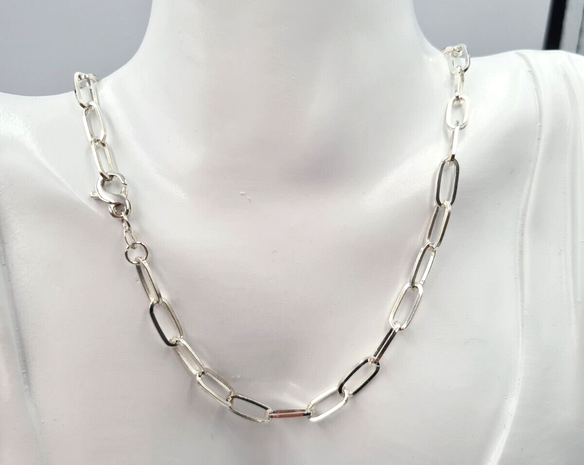 Large link silver chain 2025 necklace