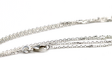 Genuine  Sterling Silver Diamond Cut Cable Ladies Necklace Chain 60cm + 5cm extender
