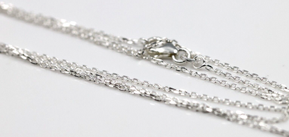 Genuine Sterling Silver Diamond Cut Cable Ladies Necklace Chain 60cm + 5cm extender