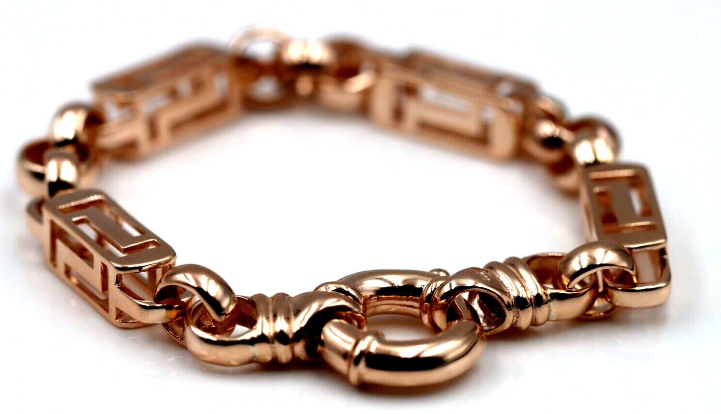 Heavy Solid 9ct Yellow Rose or White Gold Solid Belcher Greek