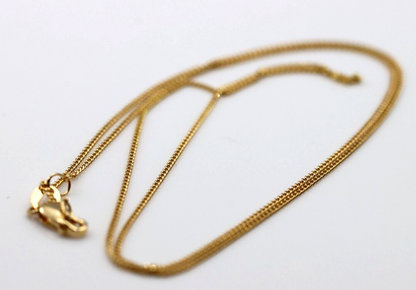 Genuine 18ct Yellow Gold Thin Kerb Curb Chain Necklace 2.4g 50cm