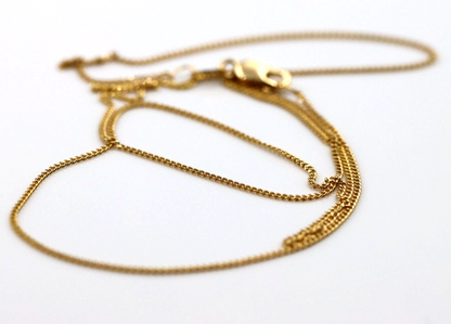 Genuine 18ct Yellow Gold Thin Kerb Curb Chain Necklace 2.4g 50cm