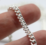 Sterling Silver 925 4mm Round Kerb Curb Chain Chain Necklace 55cm 25.2 grams